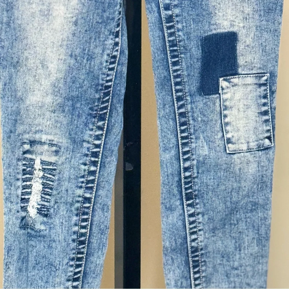 Almost Famous Kids Blue Patchwork Jeans